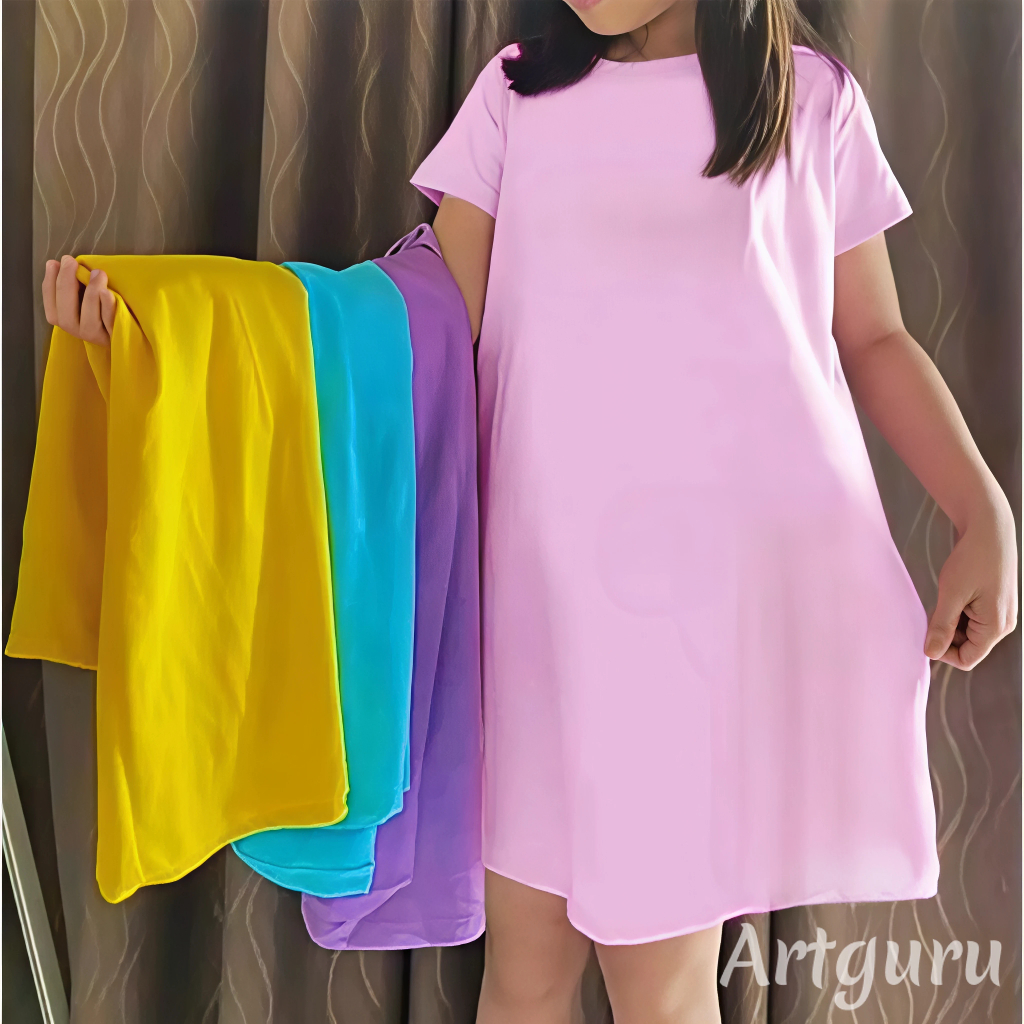 Daster Anak Perempuan Polos 2-12 Tahun Dress Anak Cewek// daster anak model kekinian polos baju anak