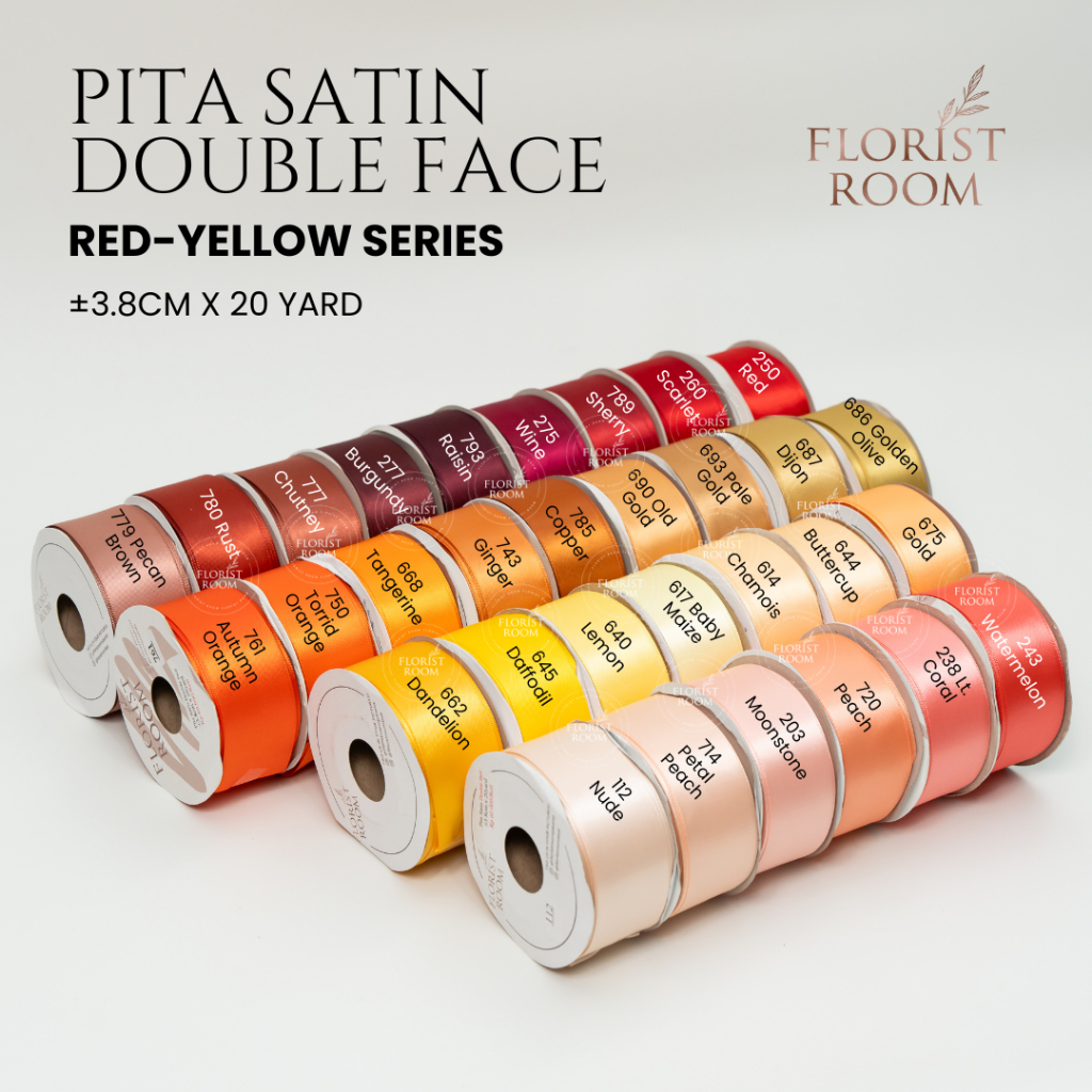 

Pita satin Double Face ±3.8cm x 20Yard - Satin Double Side - Pita Kain Premium