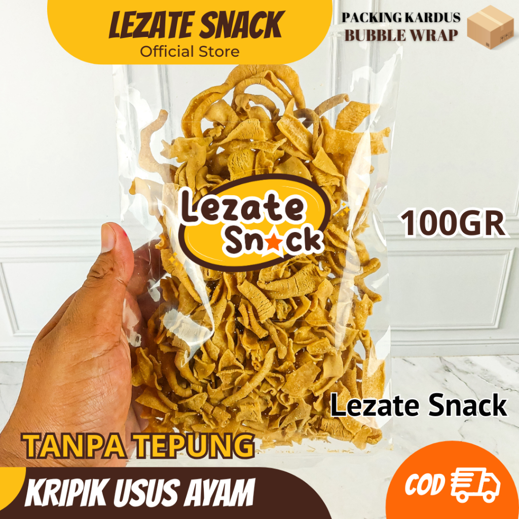 

Kripik Usus Ayam 100GR Premium Tanpa Tepung Kiloan Murah Enak Gurih Renyah / Keripik Usus Ayam Original Bumbu Kripsus Daun Jeruk LEZATE SNACK