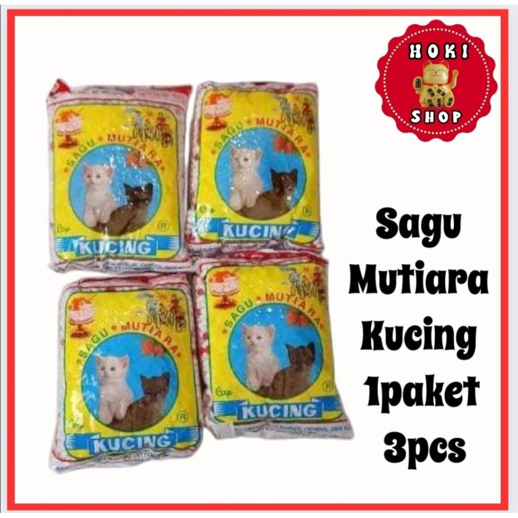 

Sagu Mutiara Cap Kucing 1paket 3pcs @100gr / Mutiara Kucing / Mutiara Sagu