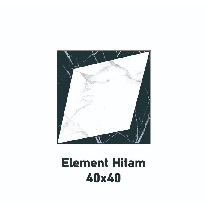Keramik Lantai 40x40 Motif Marmer Hitam Putih Element Estillo
