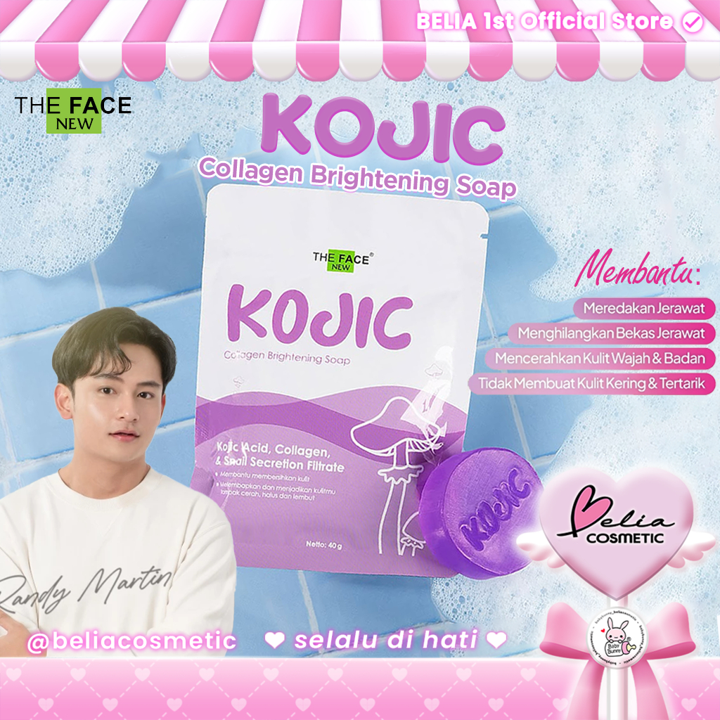 ❤ BELIA ❤ THE FACE Kojic Collagen Brightening Soap 40gr | Membersihkan Kulit