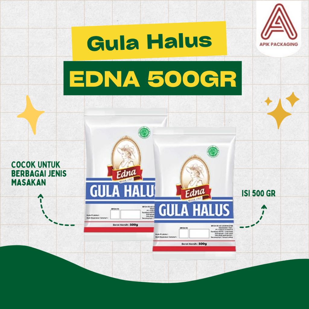 

Edna Gula Halus Berkualitas Kemasan 500gr
