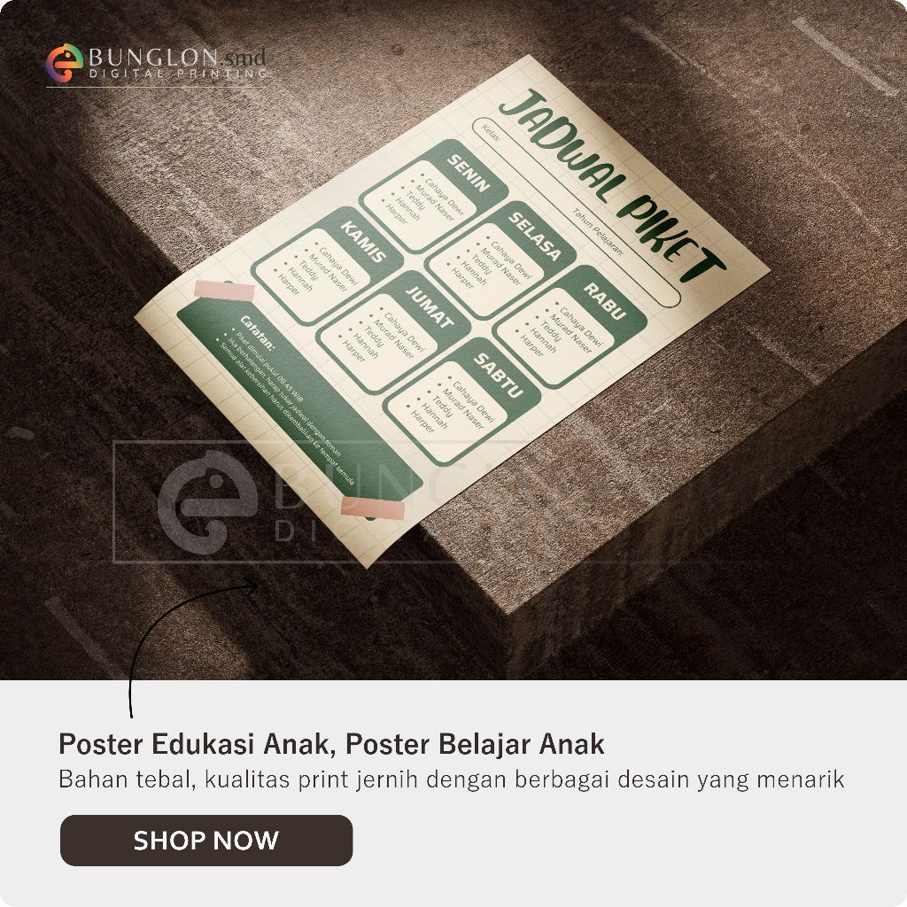 

Poster Jadwal Piket Model Cream Hijau