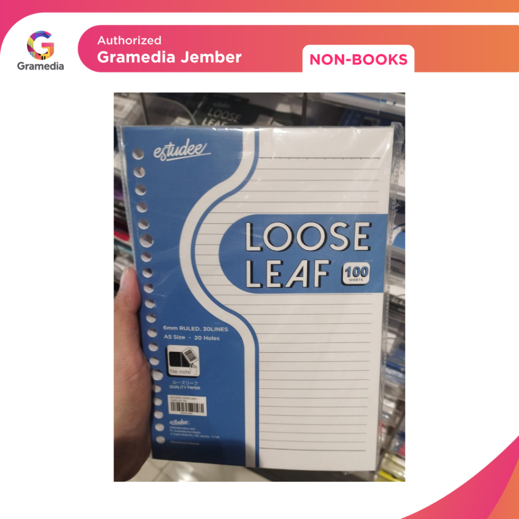 

ESTUDEE LOOSE LEAF J GARIS A5 100 - Gramedia Jember