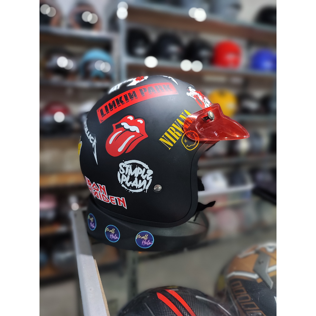 HELM BOGO RETRO RSIX R SIX R-SIX GUARDIA MOTIF PET TRANSPARAN