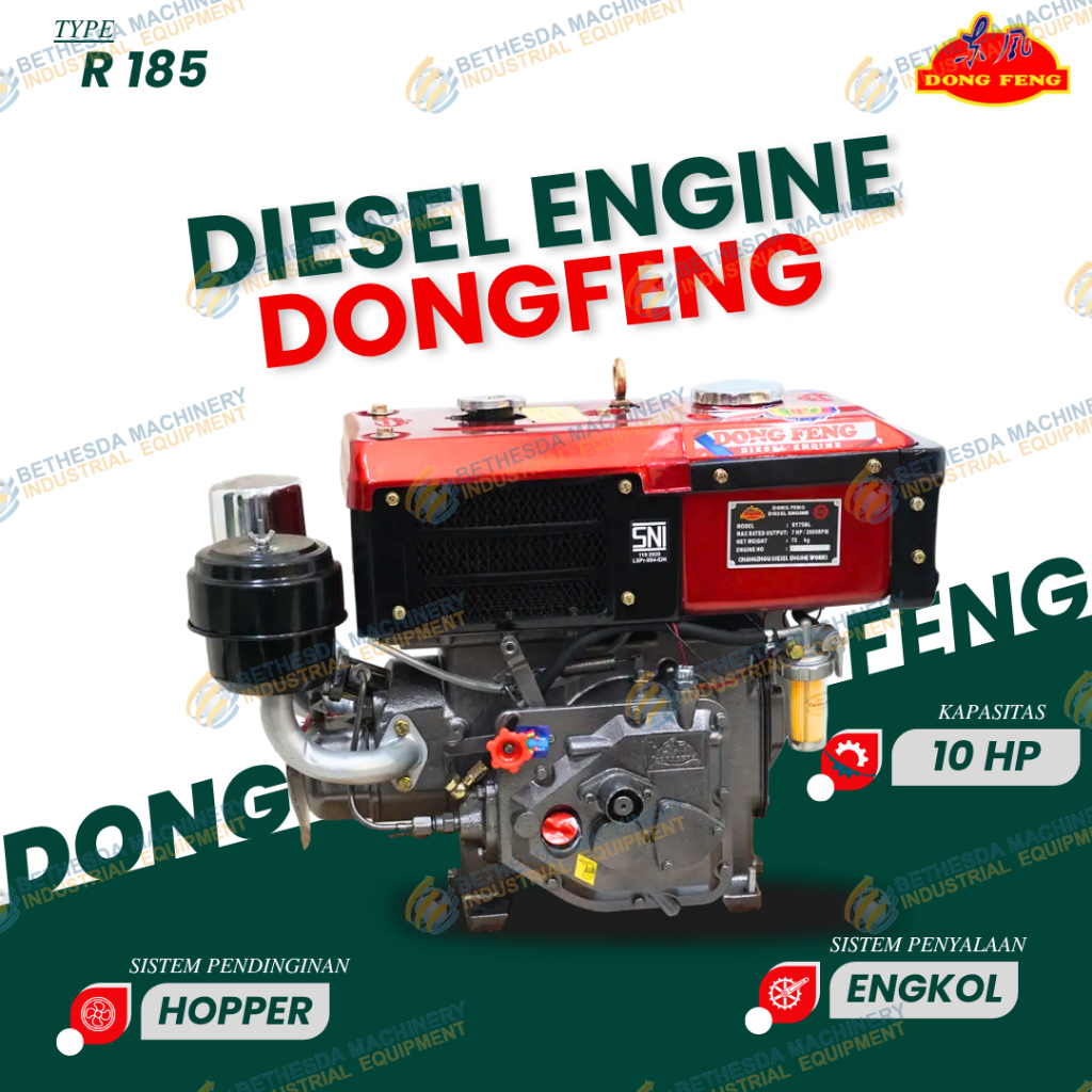 Mesin Diesel R 185 DONGFENG 10 PK R185 9 Hp Hopper