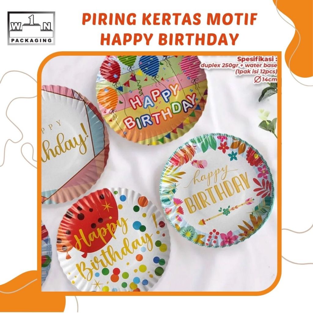 Piring Kertas Motif Batik Unik Elegan 6 Desain - Piring Kertas Snack Kue Hajatan Acara