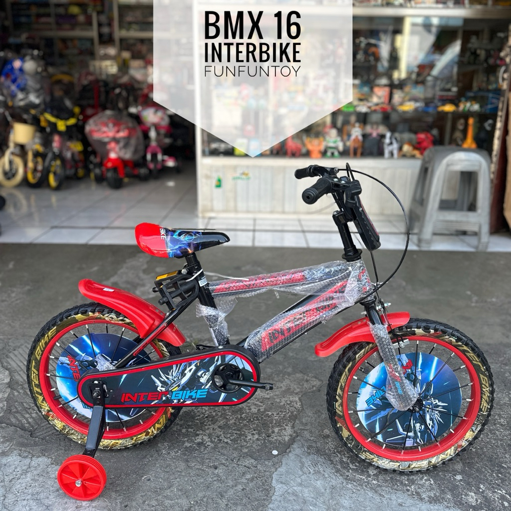 Sepeda Anak Cowok 16 inch BMX Interbike Inter Bike Robot Gundam Ban Pompa