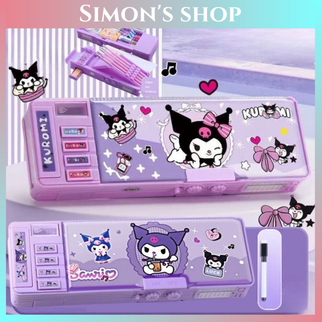 

kotak alat tulis sanrio kunci kode dua sisi kapasitas besar gaya baru pensil case multifungsi perempuan