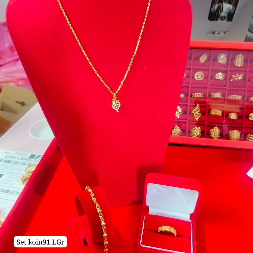 set kalung koin1991/ kuningan anti karat