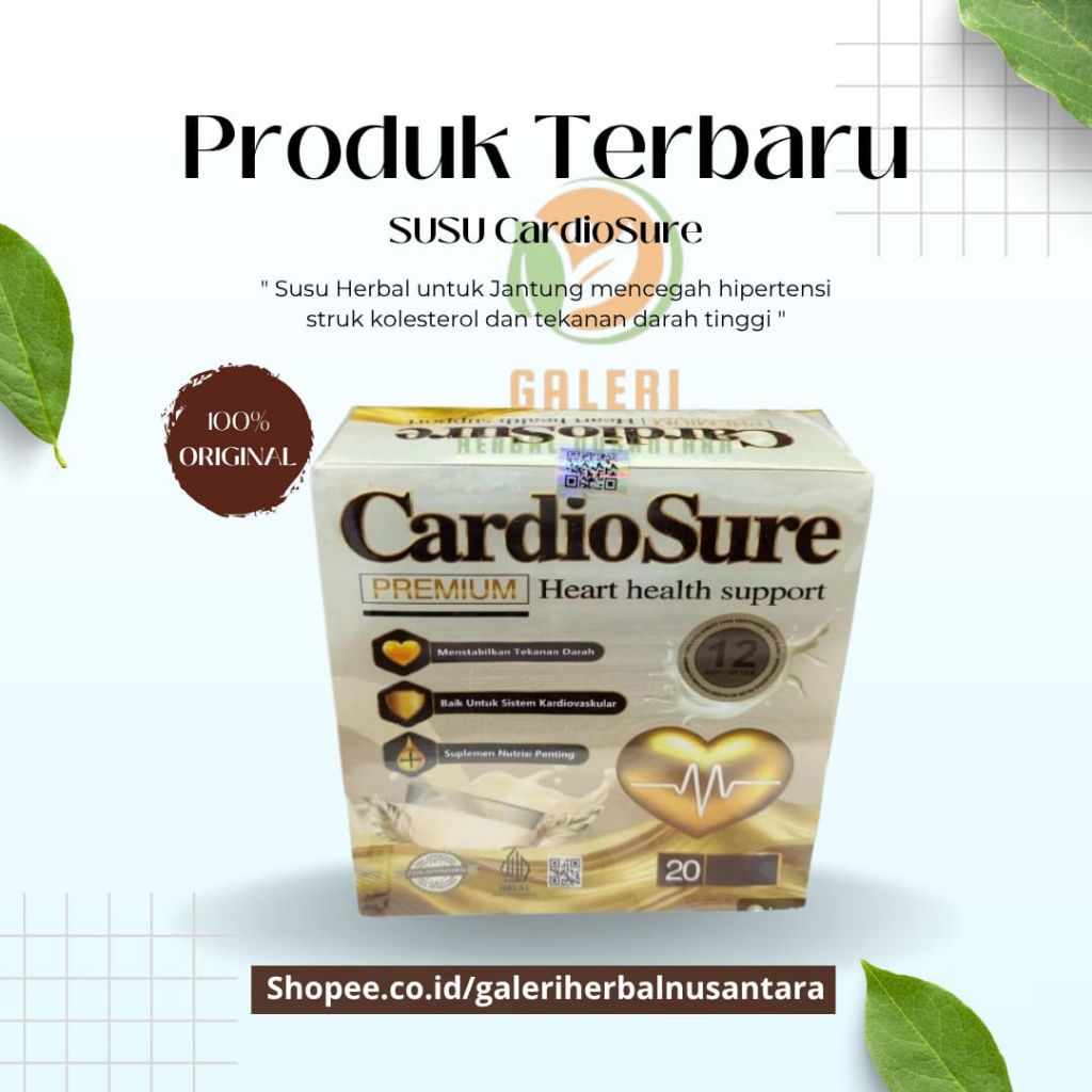 

CARDIOSURE SUSU PREMIUM ORIGINAL VITAMIN KESEHATAN JANTUNG OBAT HIPERTENSI ASLI ATASI TEKANAN DARAH TINGGI KOLESTEROL ASAM URAT