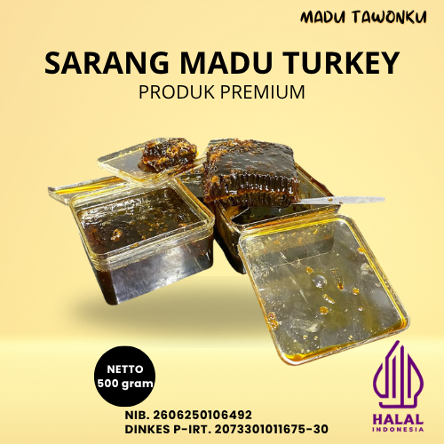 

Madu Sarang Premium Turkey Premium 100% Asli 500 Gram Tanpa Bahan Kimia Bersertifikat P-IRT