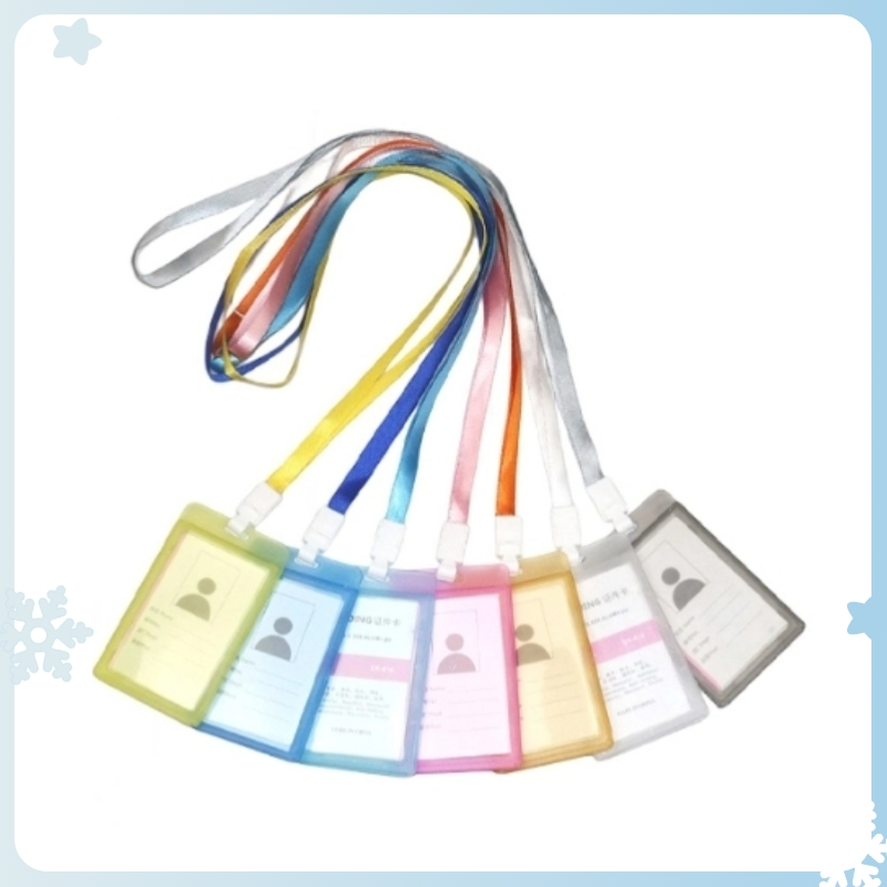 

NAME TAG ID CARD TRANSPARAN / GANTUNGAN KARTU NAMA PLASTIK VERTICAL LANYARD POTRAIT POLOS