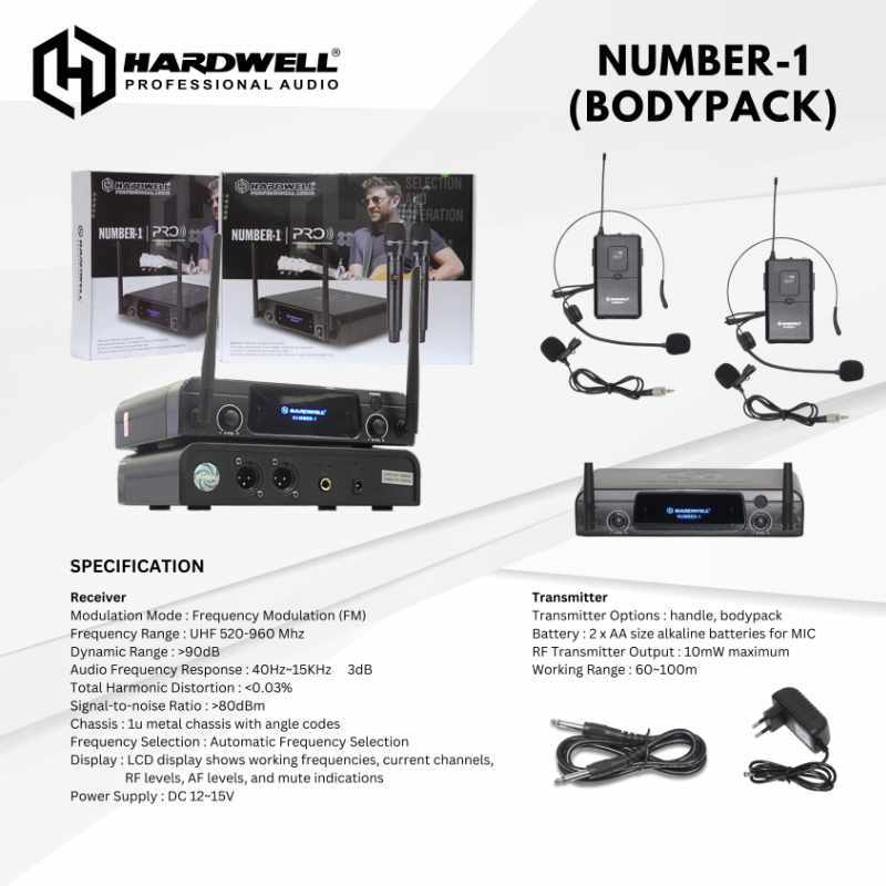 Mikrofon Wireless Hardwell Number 1 Bodypack / Mic Number1 Wireless Hardwell Original