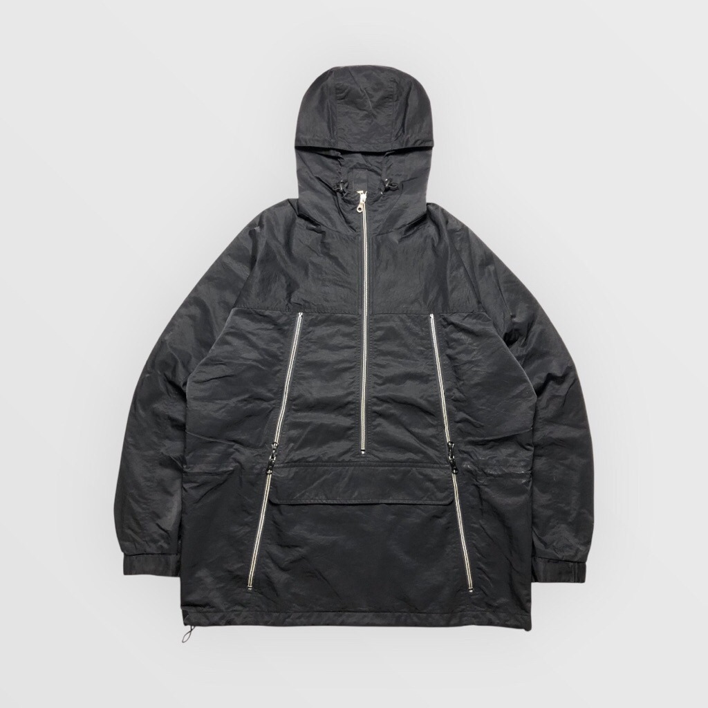 Uniqlo Hooded Packable Anorak Jacket Water-Repellent Black