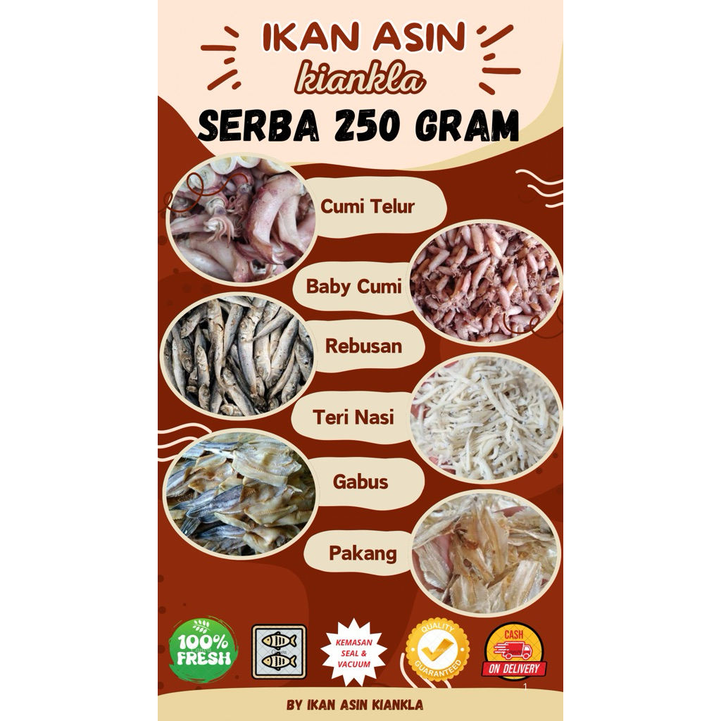 

IKAN ASIN/BABY CUMI 250gram BISA COD MURAH,KUALITAS PREMIUM