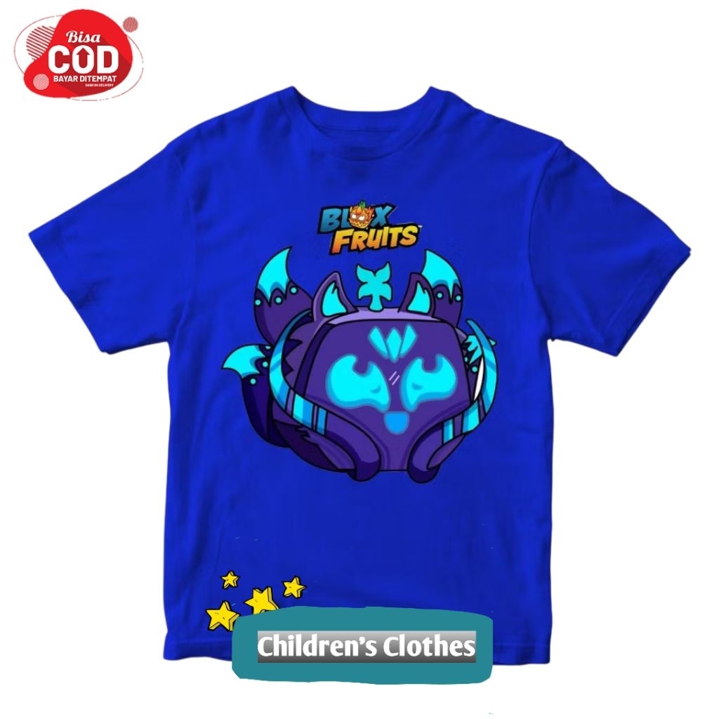 Baju Kaos Anak KITSUNE BLOK FRUIT Terbaru Bahan Premium Free Ganti Nama
