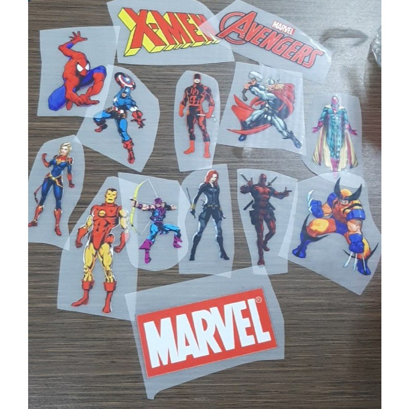 

Marvel Avengers Stiker DTF - SABLON SETRIKA DTF STIKER SATUAN UKURAN TINGGI 9 CM