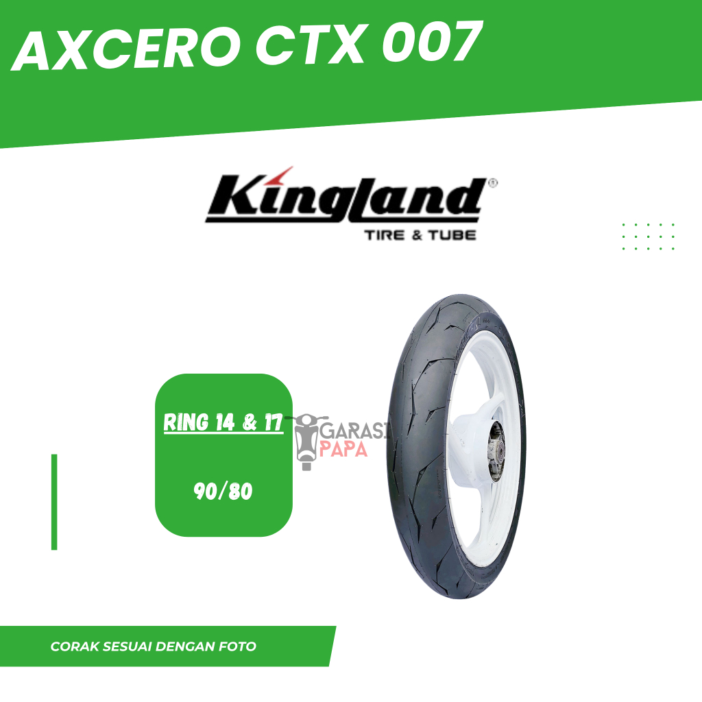FREE PENTIL Ban Motor Racing Balap Compound Matic Tubeless Kingland Axcero CTX 007 90 / 80 Ring 14 d