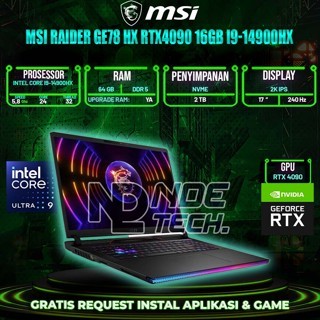 MSI RAIDER GE78 HX RTX4090 16GB I9-14900HX