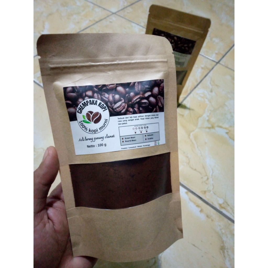 

Chempaka kopi, 100% kopi murni asli lereng gunung Slamet