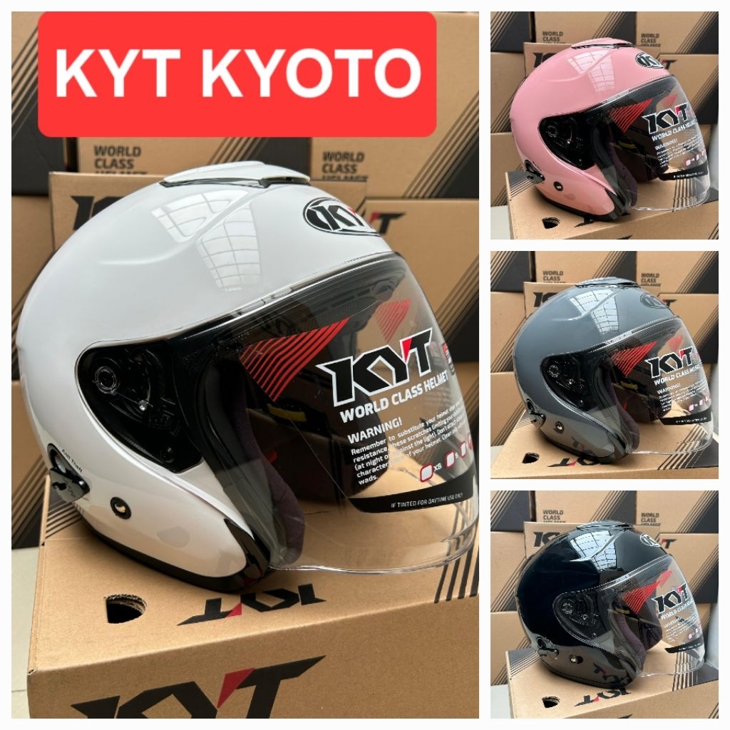 KYT Kyoto R HELM ORIGINAL 100%(White/Putih, Hitam Doff,Hitam Gloss/Kilat, Gorilla Grey/Abu Abu Doff)