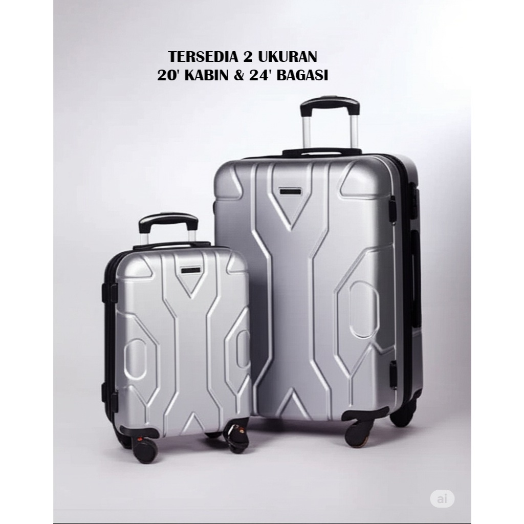 LUGGAGE/KOPER FIBER 20inch 24inch SET RODA PUTAR 360DERAJAT SEKAT KAIN & TALI