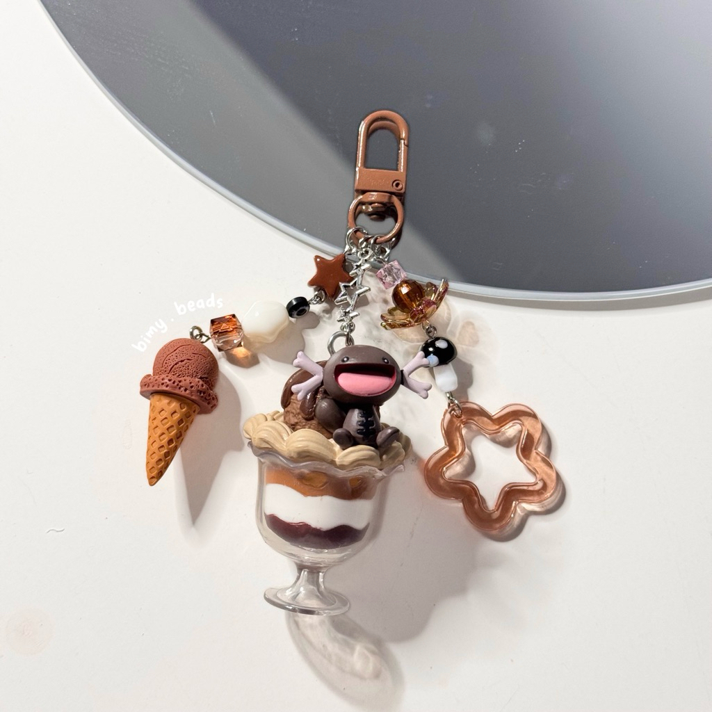 Paldean Wooper Parfait Keychain | Pokemon Sweet Mascot 5th Figure Gashapon Based | Pokemon Keychain