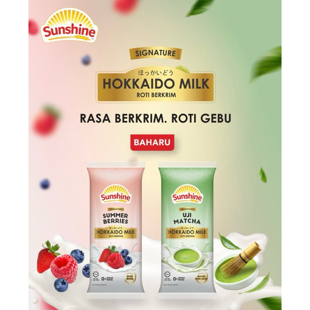 

[READY 18 september 2025] Sunshine roti hokkaido milk summer berries dan uji matcha