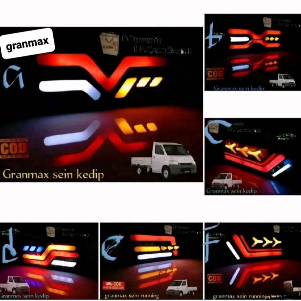 Lampu Belakang Variasi Custom Mobil PickUp GranMax Kanan Kiri Sein Kedip
