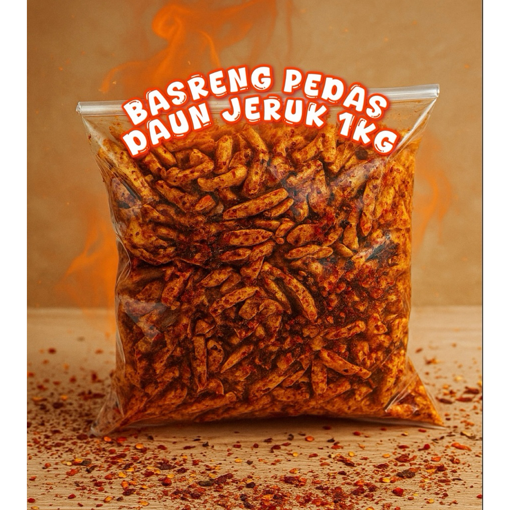 

basreng pedas & ori daun jeruk kemasan 1kg