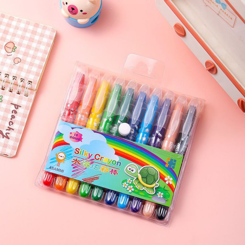 

Washable Silky Crayon - Crayon Twist Crayon Putar Mudah Dibersihkan Dihapus Dilap Licin Lembut Anti Capek
