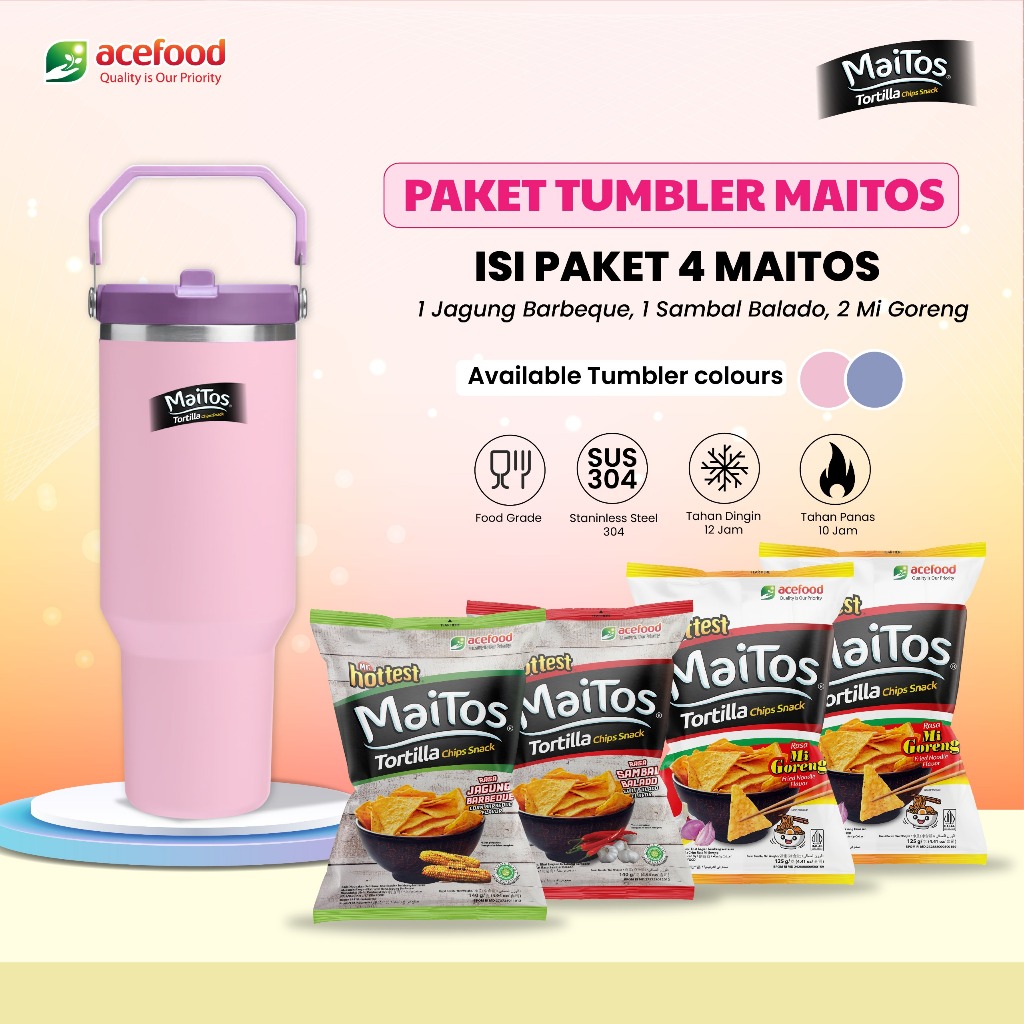 

Paket Tumbler Maitos Stainless Gagang Lipat | 4 Pcs Maitos
