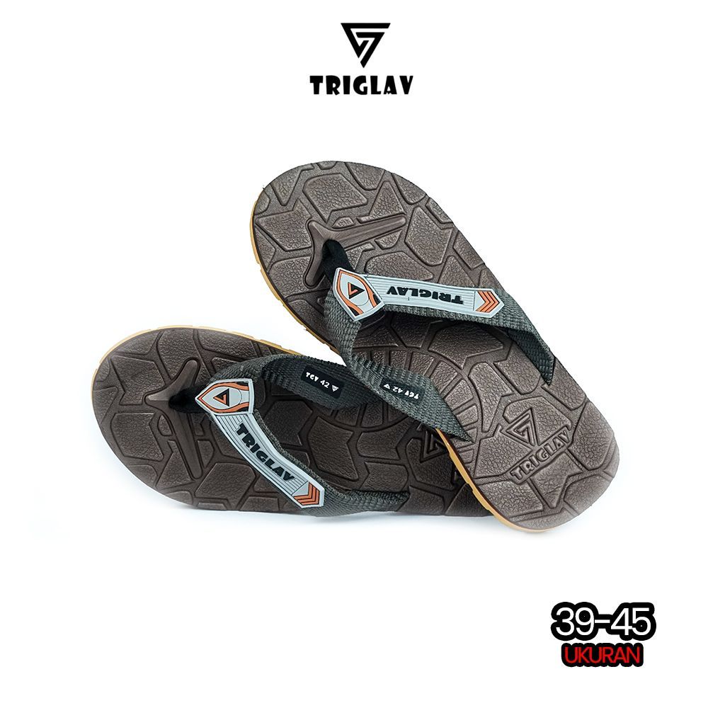 TRIGLAV - Sandal Pria Dewasa Jepit Eva Rubber Eiger Casual Pro Coklat
