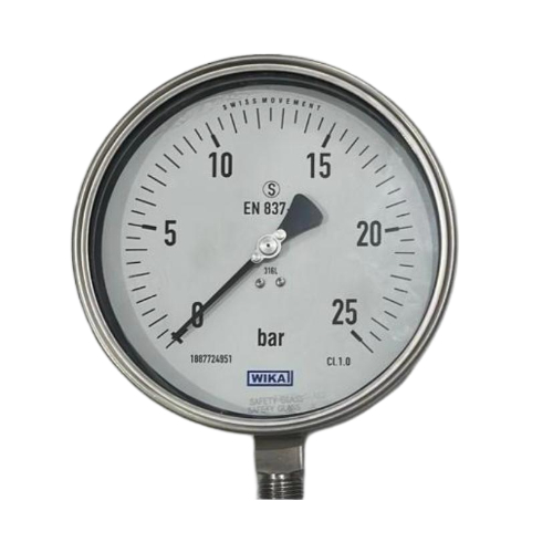 WIKA pressure gauge 6 inch bottom Ss 0-25 bar drat 1/2 npt
