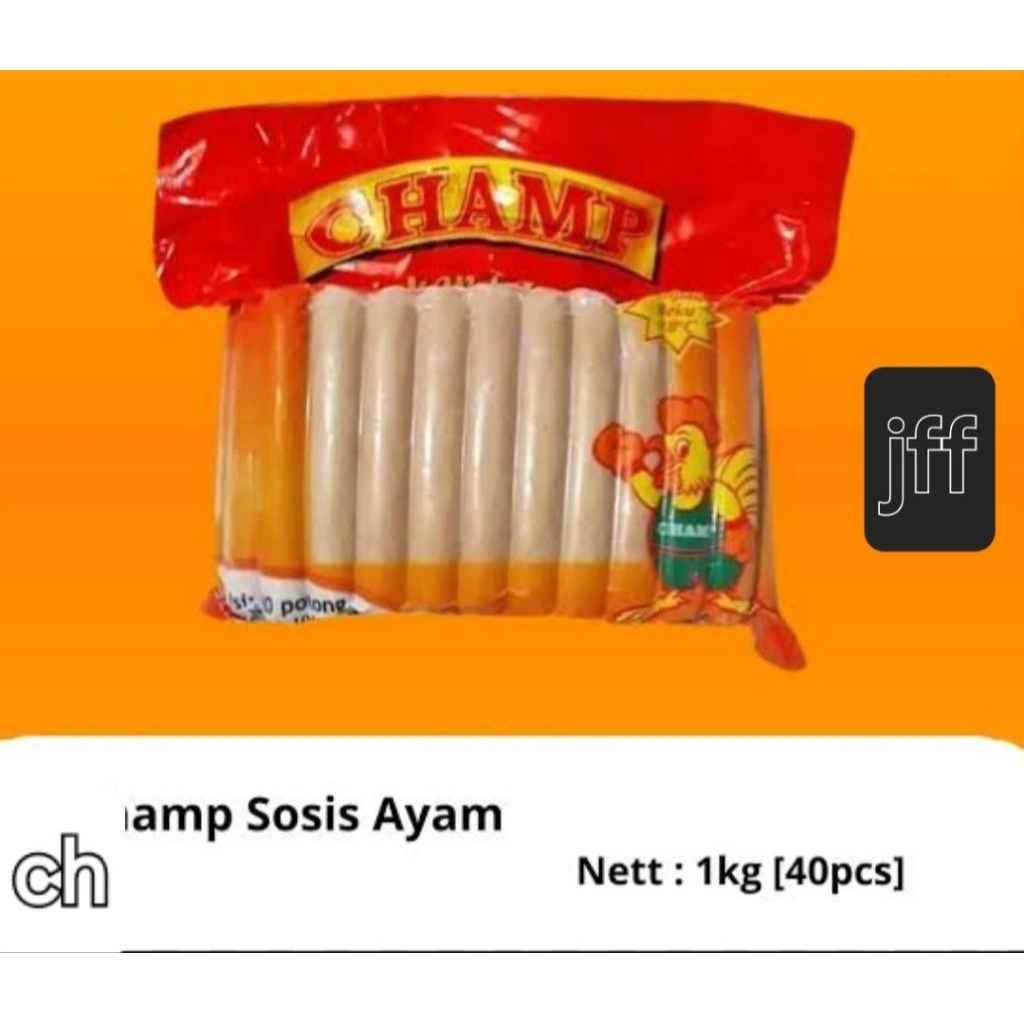 

SOSIS CHAMP AYAM 1KG ISI (40PCS)