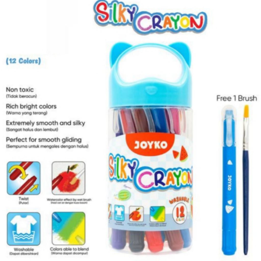 

Silky 12 Warna Krayon Halus Twelve Color Silky Crayon