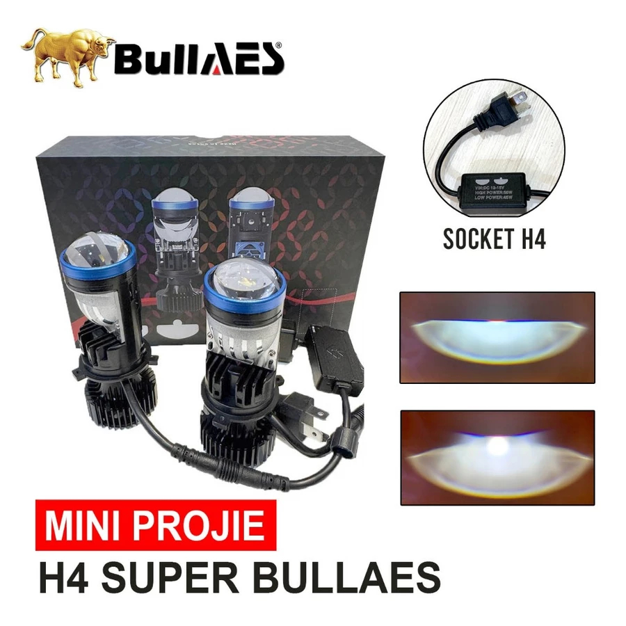 Projie Proji Projector Biled mini Laser H4 Super Bullaes Double Emitter Mini Projie Laser