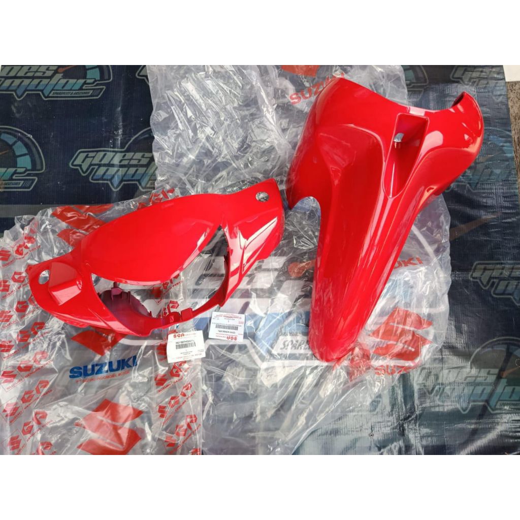 Spakbor depan + batok depan SMASH NEW 110 (RED) original sgp