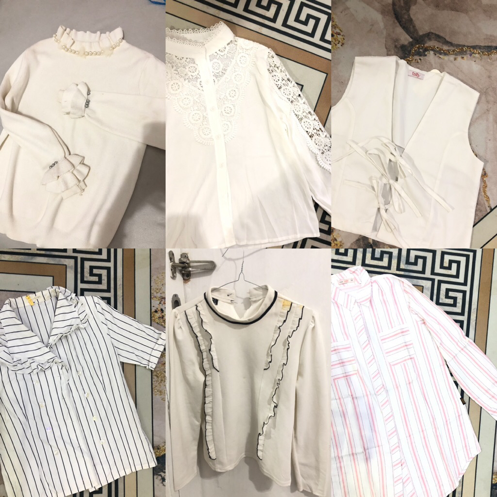 PRELOVED Crop top, Kemeja, Katbol, Vest, Sweater Ruffle ZARA