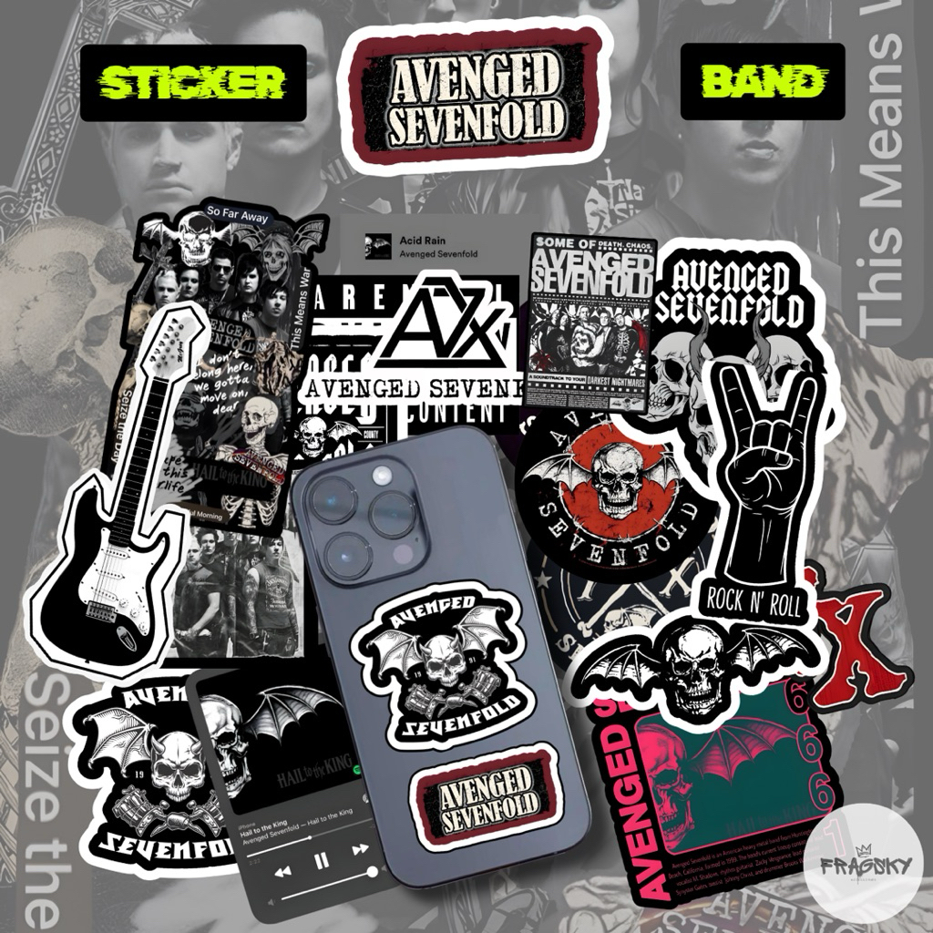 

Fragsky - 20&25 Pcs Sticker Spesial Series Avenged Sevenfold A7X Band Metal Artist Pack | Stiker Premium Laminasi Doff Kiss Cut Anti Air Anti Luntur | Stiker Aesthetic Skena Kalcer Estetik Dekorasi HP Laptop Helm Motor Paper Stationery