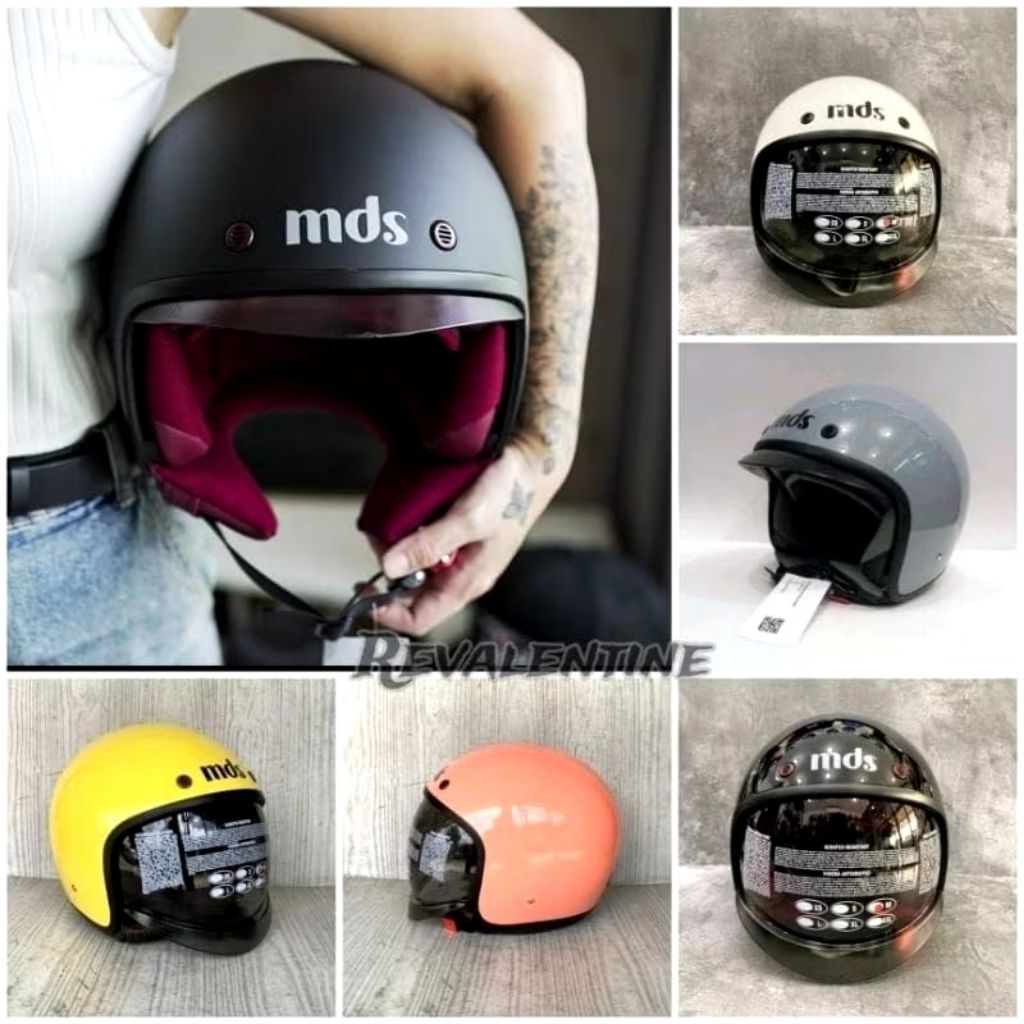 helm mds magnum retro solid original helm half face