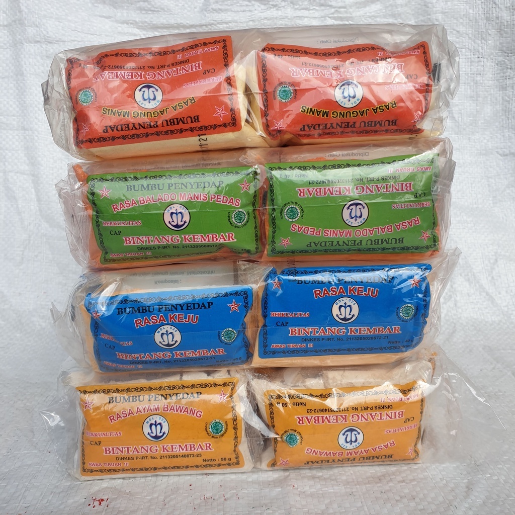 

Bumbu Penyedap Cap Bintang Kembar 50gr x12 – Praktis & Hemat untuk Masakan Sehari-hari