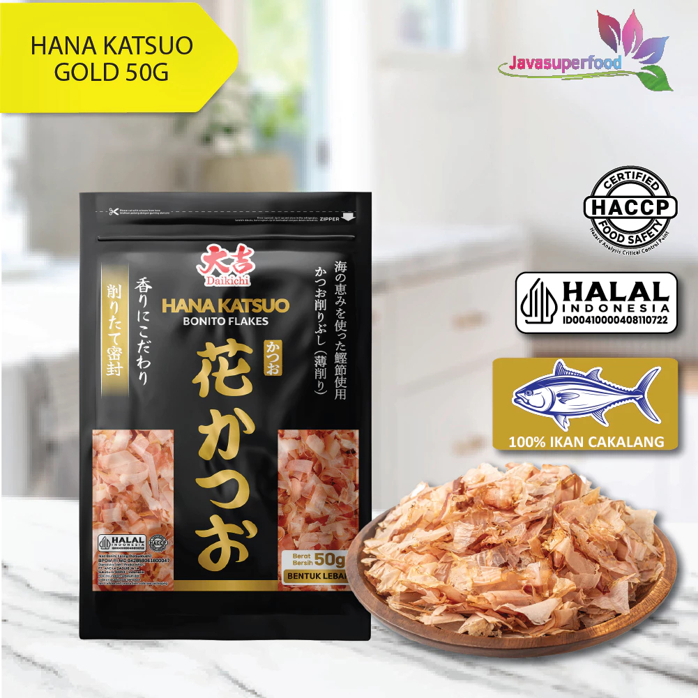 

Daikichi Hana Katsuobushi Gold 50gr Abon Ikan Cakalang Asap Topping Takoyaki WJM Makassar
