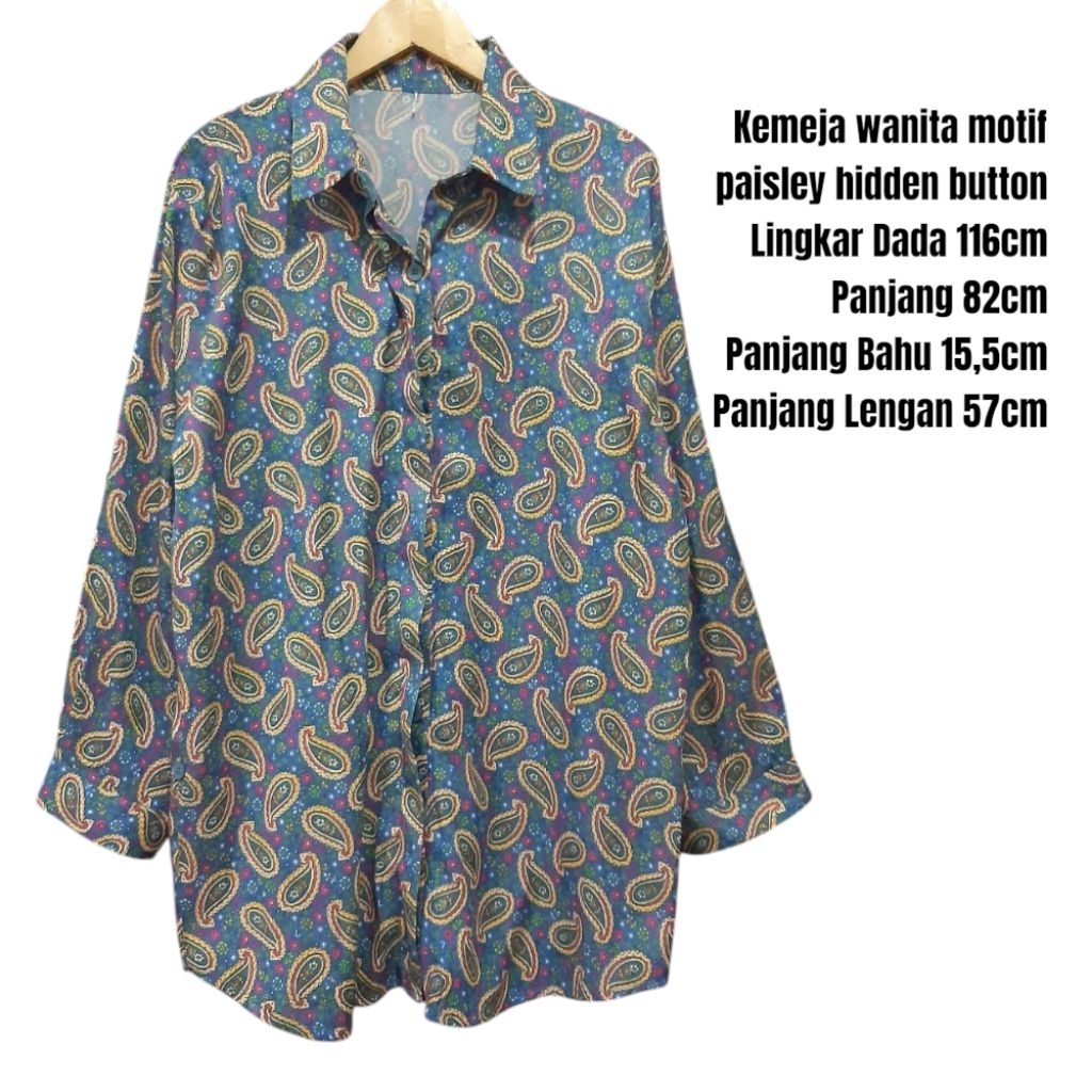 Kemeja wanita motif paisley