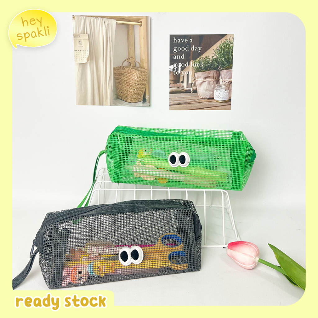 

pencil case / tempat pensil - tempat pensil jaring jaring multifungsi kapasitas besar warna lucu