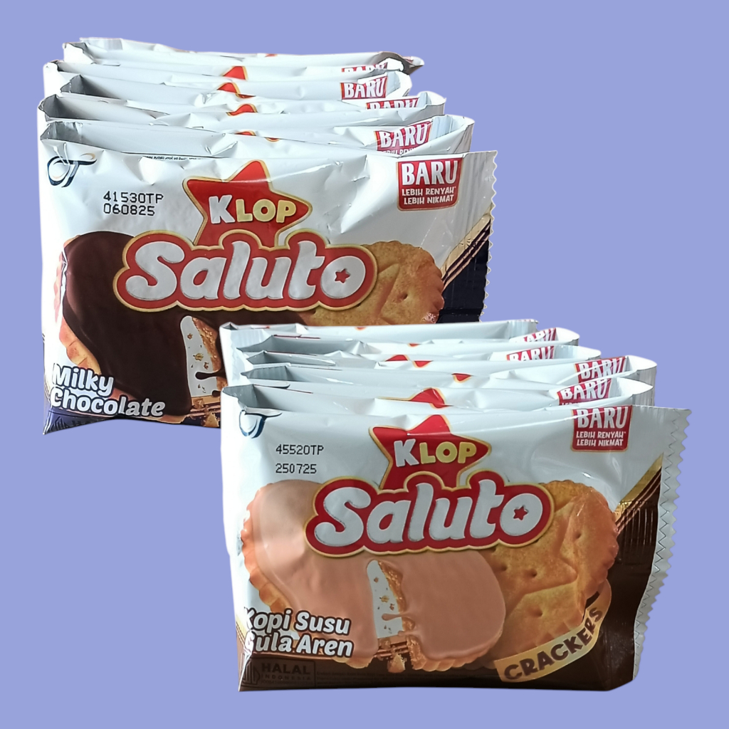 KLOP SALUTO Crackers Coklat & Gula Aren Biscuit 15gr [10 pcs/pack]