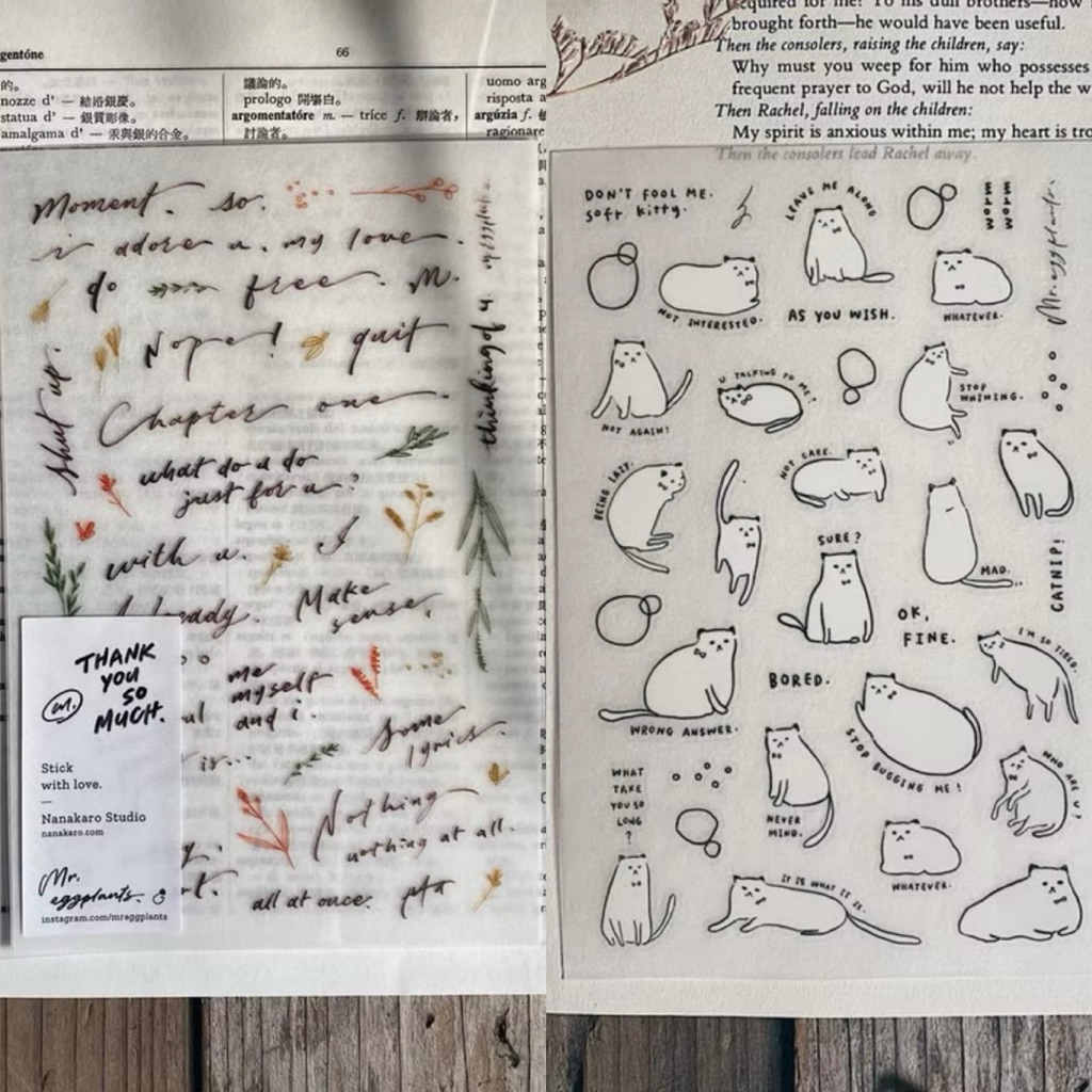 

Mr. Eggplants Transfer Sticker - chapter one / soft kitty