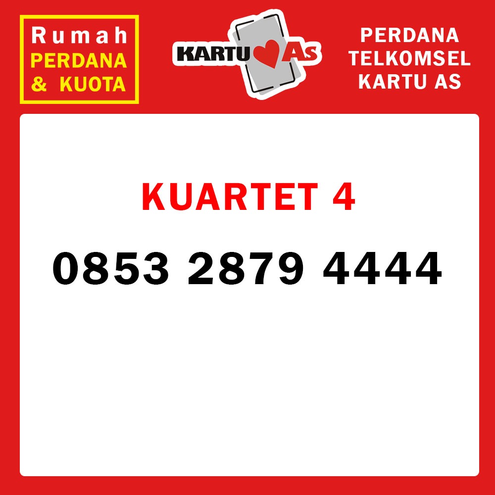 Perdana nomor cantik Telkomsel Kartu As kuartet 4444 0853 2879